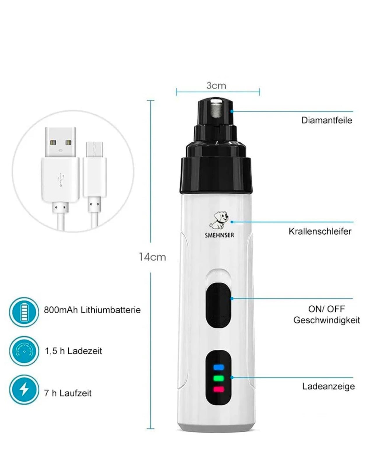"Paw Polish" - Schmerzfreier Nagelschleifer für Hunde