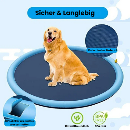Splash Buddy -das pfotenhohe Hundeplanschbecken mit sanfter Sprinklerfunktion - Sommerspaß für deinen Hund