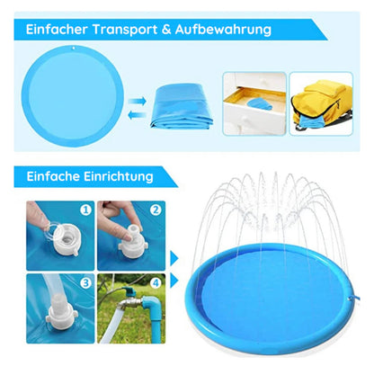 Splash Buddy -das pfotenhohe Hundeplanschbecken mit sanfter Sprinklerfunktion - Sommerspaß für deinen Hund